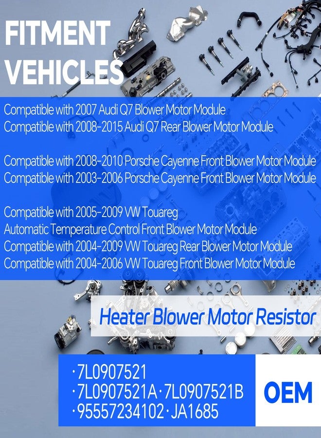 AdvanEX 7L0907521 HVAC Heater Blower Motor Resistor Compatible with Audi Q7, Porsche Cayenne, Volkswagen Touareg Replace# 7L0907521B - Image 3